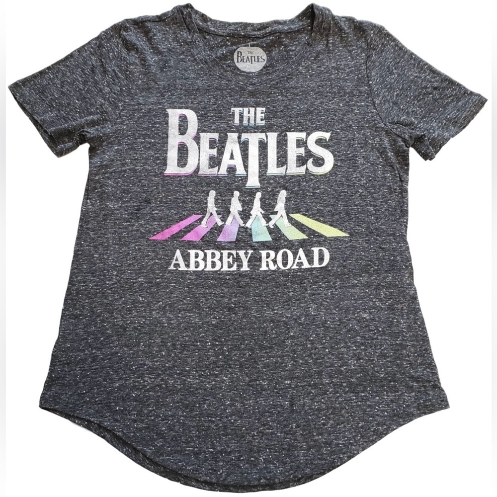 New Ladies The Beatles Abbey Road, Heather Gray Graphic T-Shirt (Large)